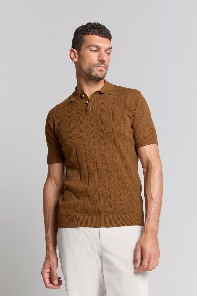 POLO MET KORTE MOUWEN 28240450 140 CAMEL
